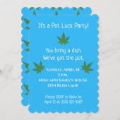 Invitation personnalisée Pot Leaf (Devant / Derrière)