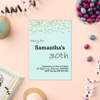 Invitation personnalisée pour 30 ans dans des coul