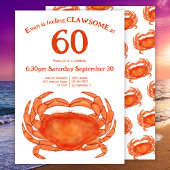 Invitation personnalisée pour 60 ans avec crabe aq