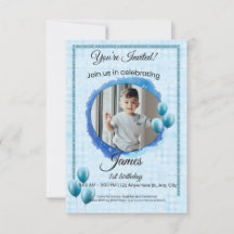 Invitation personnalisée pour anniversaire avec ph