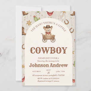 Invitation personnalisée pour Baby Shower Cow-Boy