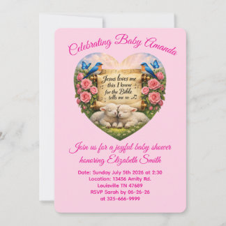 Invitation Personnalisée pour Baby Shower Fille