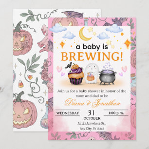 Invitation personnalisée pour Baby Shower Hallowee