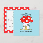 Invitation personnalisée pour enfants Toadstool (Devant / Derrière)