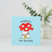 Invitation personnalisée pour enfants Toadstool (Debout devant)
