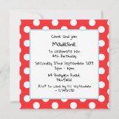 Invitation personnalisée pour enfants Toadstool (Dos)