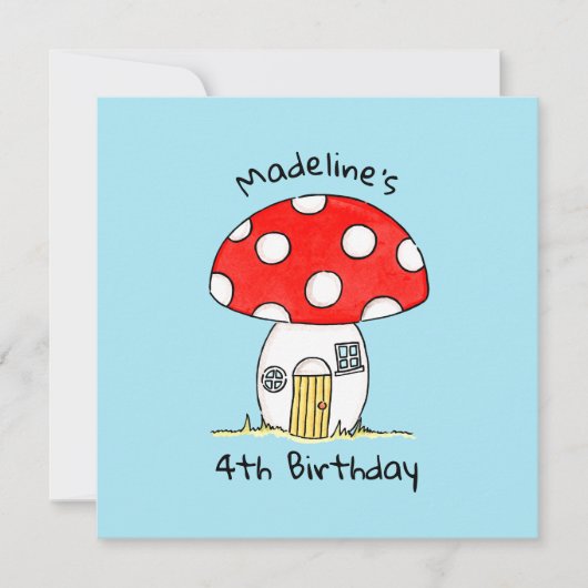 Invitation personnalisée pour enfants Toadstool (Devant)