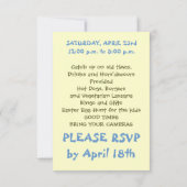 Invitation personnalisée pour fêtes de Pâques (Dos)