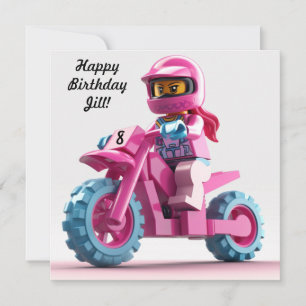Invitation Personnalisée pour Fille de Motocross