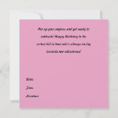 Invitation Personnalisée pour Fille Motocross (Dos)