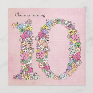 Invitation personnalisée pour la 10e Fille Anniver