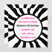 Invitation personnalisée pour la 5e fête d'anniver (Devant / Derrière)