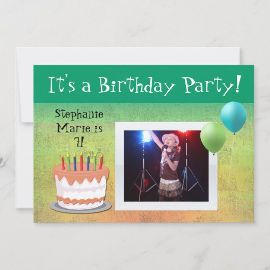 Invitation personnalisée pour la fête d'anniversai (Devant)