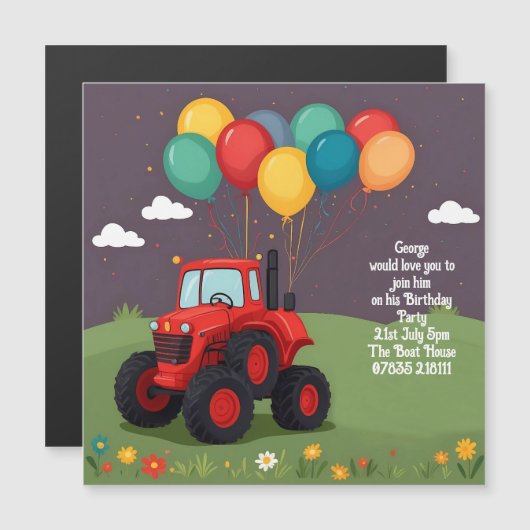 Invitation personnalisée pour la fête d'anniversai (Devant / Derrière)