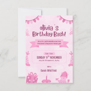Invitation personnalisée pour la fille d'anniversa