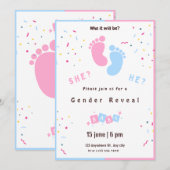 Invitation personnalisée pour la révélation de gen (Devant / Derrière)