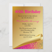 Invitation personnalisée pour l'anniversaire de la (Dos)