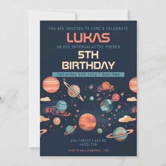Invitation personnalisée pour l'anniversaire d'un (Devant)