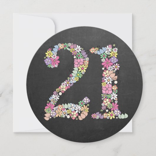 Invitation personnalisée pour le 21e anniversaire (Devant)