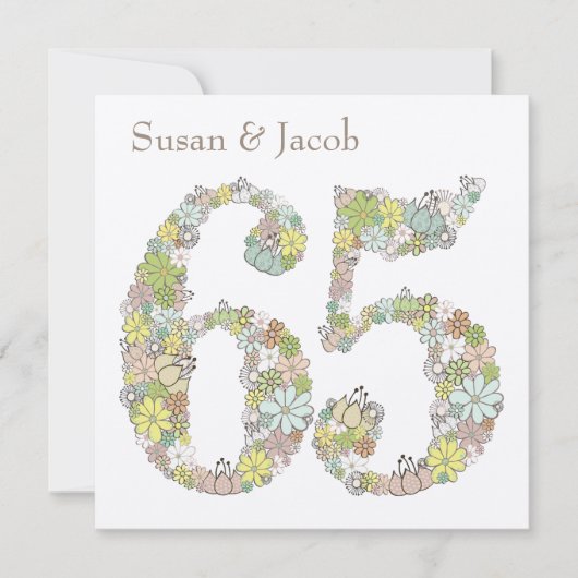 Invitation personnalisée pour le 65e anniversaire  (Devant)