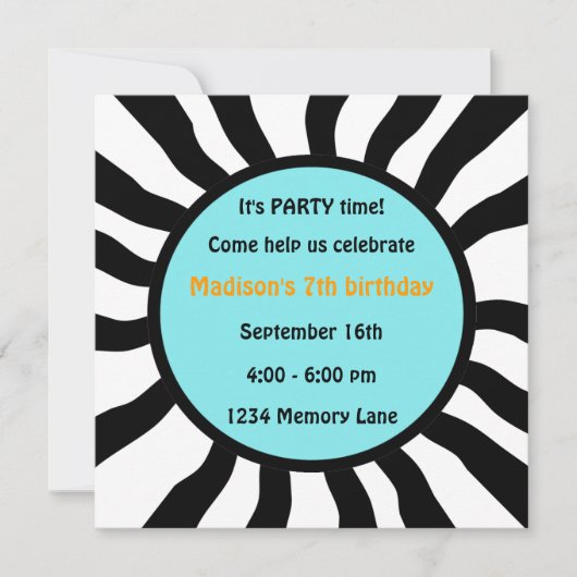 Invitation personnalisée pour le 7e anniversaire (Devant)