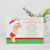 Invitation personnalisée pour le Baby shower de No (Debout devant)