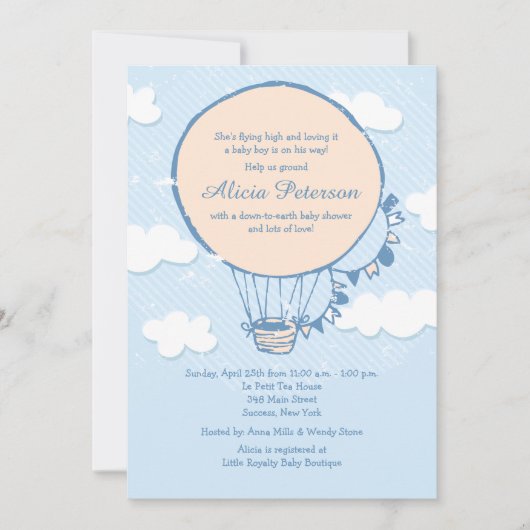 Invitation personnalisée pour le Baby shower pour  (Devant)
