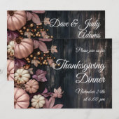 Invitation personnalisée pour le dîner de Thanksgi (Devant / Derrière)