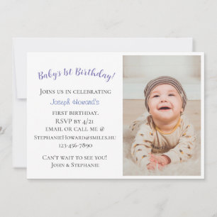 Invitation personnalisée pour le premier anniversa