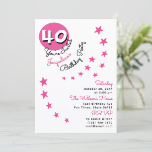 Invitation personnalisée pour les 40 ans avec un j