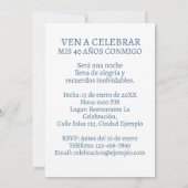 Invitation Personnalisée pour les 40 Ans Aztec (Dos)