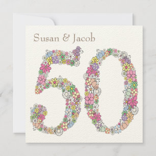 Invitation personnalisée pour les 50 ans de mariag