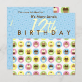 Invitation personnalisée pour les gâteaux d'annive (Devant / Derrière)