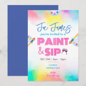 Invitation personnalisée pour peinture et dégustat (Devant / Derrière)