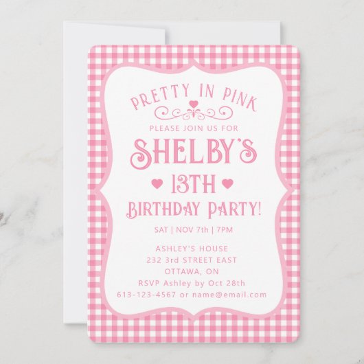Invitation personnalisée pour un 13e anniversaire (Devant)