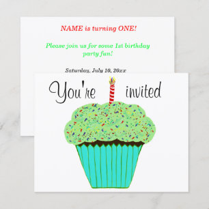 Invitation personnalisée pour un gâteau cupcake ve