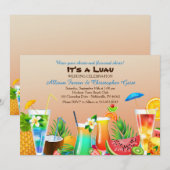 Invitation personnalisée pour un Luau Hawaïen (Devant / Derrière)