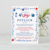 Invitation personnalisée pour un potluck du 4 juil (Debout devant)