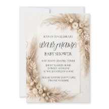 Invitation personnalisée pour une baby shower bohè