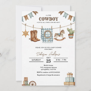 Invitation personnalisée pour une baby shower Cowb