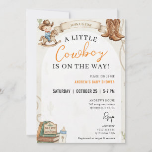 Invitation personnalisée pour une baby shower Cowb