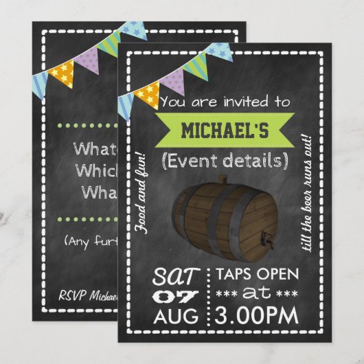 Invitation personnalisée pour une fête autour d'un (Devant / Derrière)