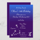 Invitation personnalisée pour une fête de Capricor (Devant / Derrière)