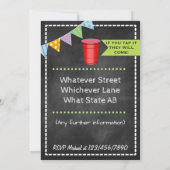 Invitation personnalisée pour une fête de fût rétr (Dos)