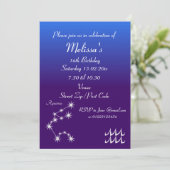 Invitation personnalisée pour une fête du zodiaque (Debout devant)