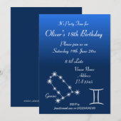 Invitation personnalisée pour une fête du zodiaque (Devant / Derrière)