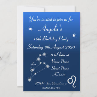 Invitation personnalisée pour une fête du zodiaque
