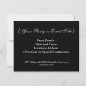 Invitation personnalisée Purple Joty Party (Dos)