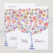 Invitation personnalisée rétro de l'arbre baby sho (Devant / Derrière)