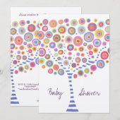 Invitation personnalisée rétro de l'arbre baby sho (Devant / Derrière)